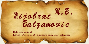 Mijobrat Balzamović vizit kartica